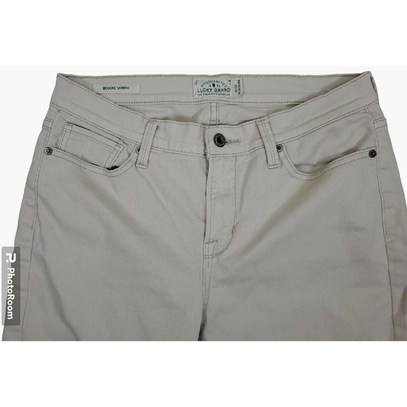 Lucky Brand ~Woman 10/30~ Beige Brooke Skinny Jeans Stretch Pants Cotton Blend. - Picture 2 of 12